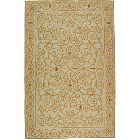 Safavieh 8 ft. - 9 in. x 11 ft. - 9 in. Large Rectangle- Transitional Chelsea Light Blue Hand Hooked Rug HK11L-9